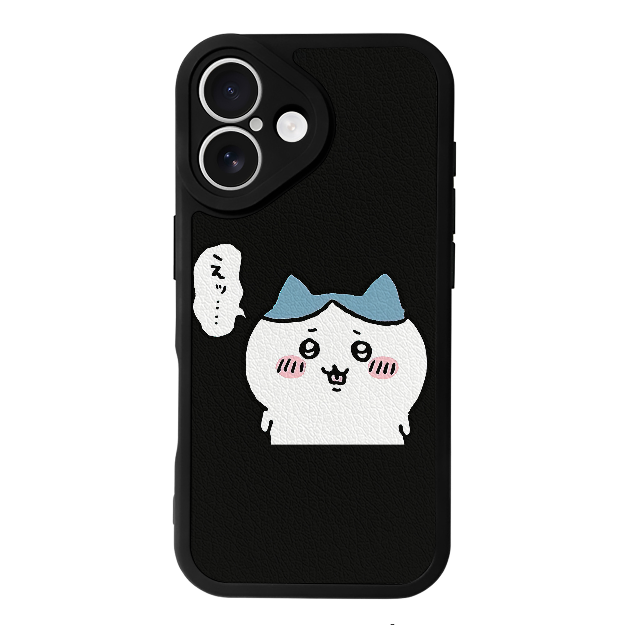 （画像用） ちいかわ ハチワレ Chii-kawa hachiware 【iPhone 16シリーズ対応】シリコンスマホケース（レザー調） 材質：シリコン